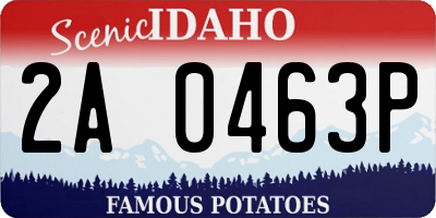 ID license plate 2A0463P