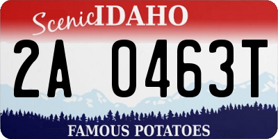 ID license plate 2A0463T