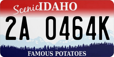 ID license plate 2A0464K