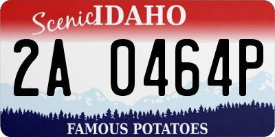ID license plate 2A0464P