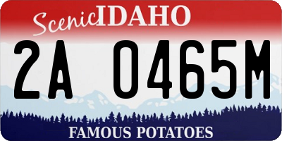 ID license plate 2A0465M