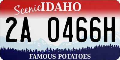 ID license plate 2A0466H