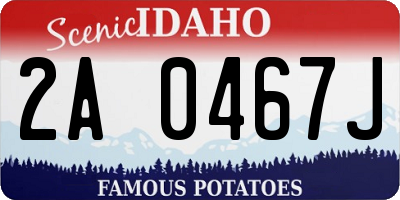 ID license plate 2A0467J