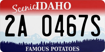 ID license plate 2A0467S