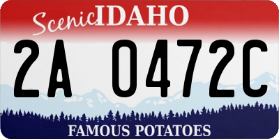 ID license plate 2A0472C