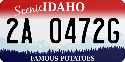ID license plate 2A0472G