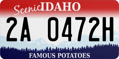 ID license plate 2A0472H