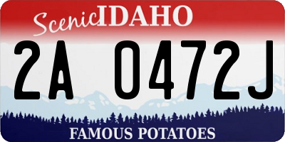 ID license plate 2A0472J