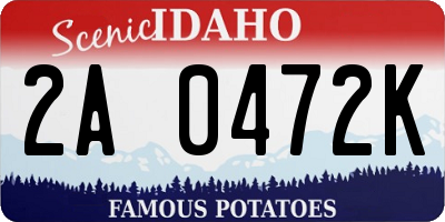 ID license plate 2A0472K