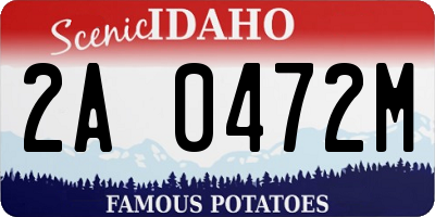 ID license plate 2A0472M