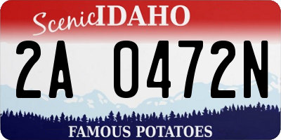 ID license plate 2A0472N