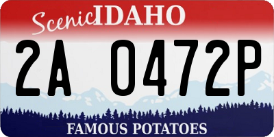 ID license plate 2A0472P