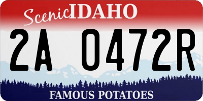 ID license plate 2A0472R