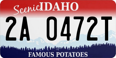 ID license plate 2A0472T