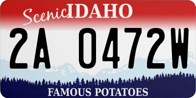 ID license plate 2A0472W