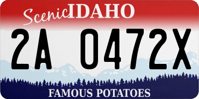 ID license plate 2A0472X