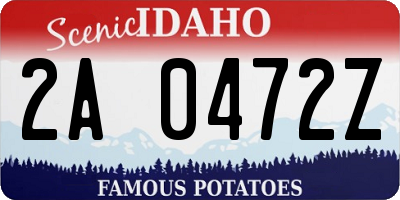 ID license plate 2A0472Z
