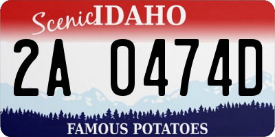 ID license plate 2A0474D
