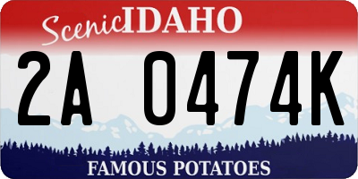 ID license plate 2A0474K