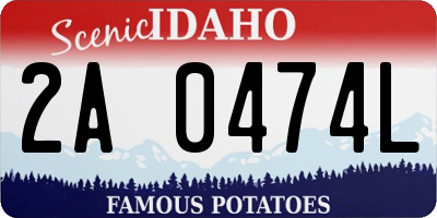 ID license plate 2A0474L