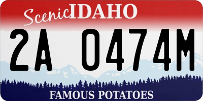ID license plate 2A0474M