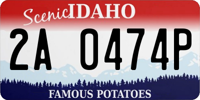 ID license plate 2A0474P