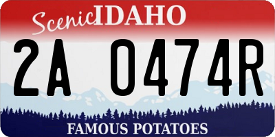 ID license plate 2A0474R