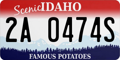 ID license plate 2A0474S