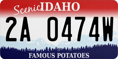 ID license plate 2A0474W