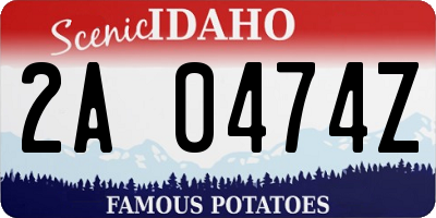 ID license plate 2A0474Z