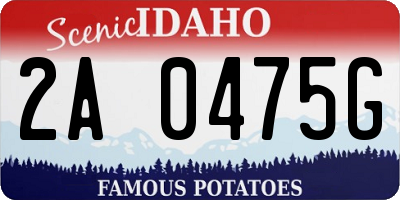 ID license plate 2A0475G