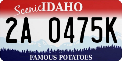 ID license plate 2A0475K