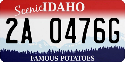 ID license plate 2A0476G
