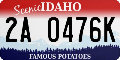 ID license plate 2A0476K