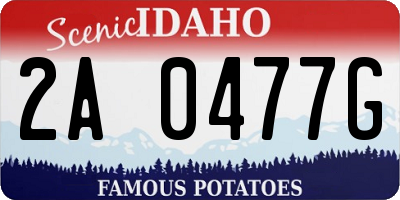 ID license plate 2A0477G