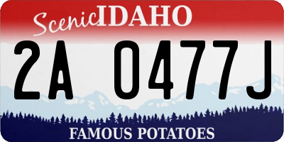 ID license plate 2A0477J