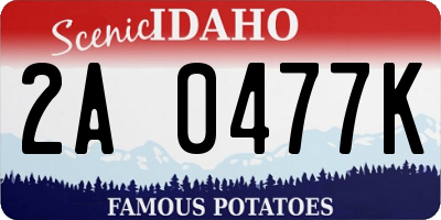 ID license plate 2A0477K