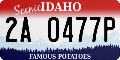 ID license plate 2A0477P