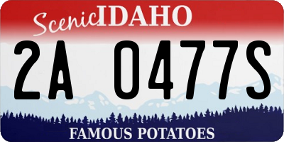 ID license plate 2A0477S