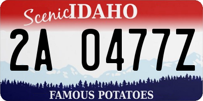 ID license plate 2A0477Z