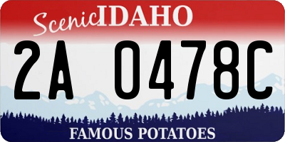 ID license plate 2A0478C