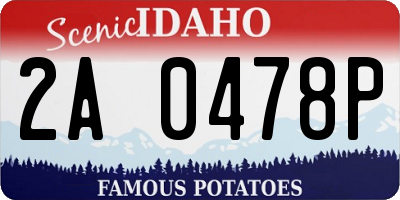 ID license plate 2A0478P