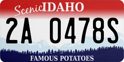 ID license plate 2A0478S