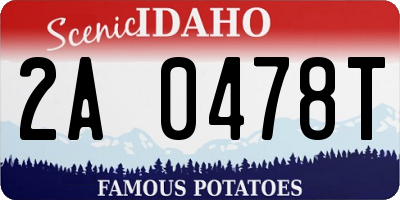ID license plate 2A0478T