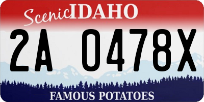 ID license plate 2A0478X