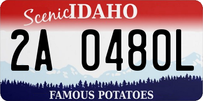 ID license plate 2A0480L