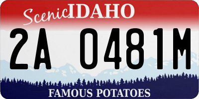 ID license plate 2A0481M