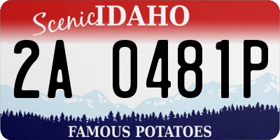 ID license plate 2A0481P