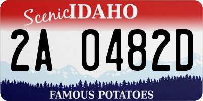 ID license plate 2A0482D