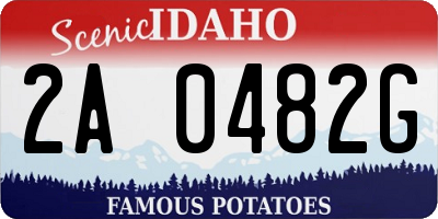 ID license plate 2A0482G